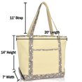 thumbnail image 2 of DALIX Women's 20" Large Gray Owl Tote Shoulder  Handbag Natural Cotton Canvas, 2 of 6