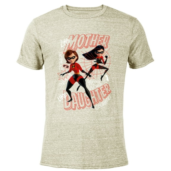 Disney and Pixar’s The Incredibles Like Mother Like Daughter - Short Sleeve Blended T-Shirt for Adults - Customized-Yellow