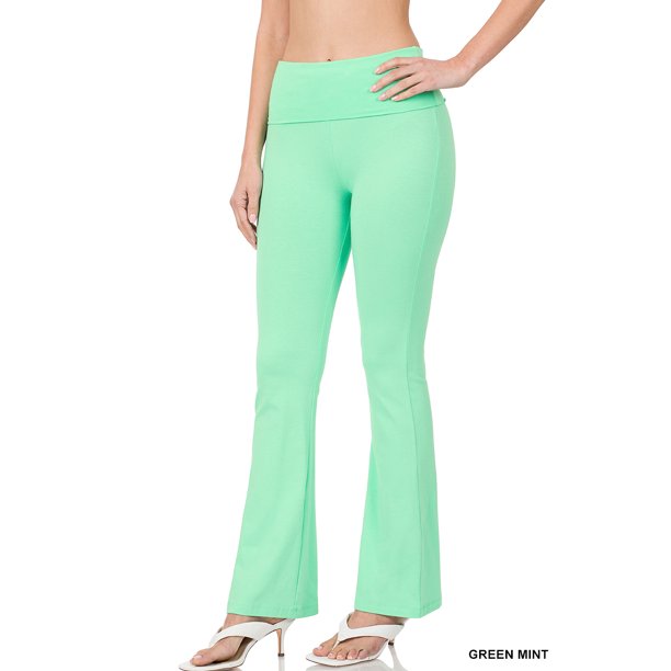 TheLovely Womens & Plus Stretch Cotton FoldOver High Waist Bootcut