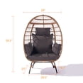 thumbnail image 3 of Wicker Egg Chair,Oversized Indoor Outdoor Lounger,Rattan Wicker Swing Chairs Hammock Chair with 5 Cushions,Steel Frame,360lbs Capacity,Outdoor Egg Chair for Patio Porch, Backyard,Living Room, 3 of 9