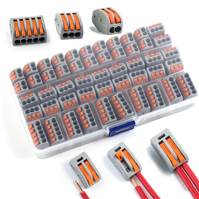 50pcs Compact Splicing Wire Connector, Wire Connector Assortment Set