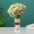 thumbnail image 3 of Florero de vidrio Transparente Sharpla Con correa de cuero marrón, 3 of 7