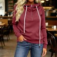 thumbnail image 4 of Neewe Women’s 2026 Fall Long Sleeve Hoodie Drawstring Pullover Sweatshirt Solid Color Casual Tops Blouse, 4 of 7