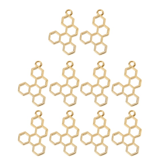 lixuesong 10 Pcs Gold Honeycomb Resin Frame Open Set for Jewelry Making