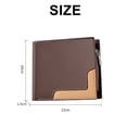 thumbnail image 2 of 1 Uds. Cartera de PU de estilo corto para hombre, billetera de empalme con cremallera cero, bolso para tarjetas múltiples, monedero, 2 of 5