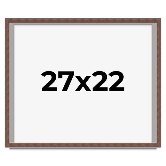 27x22 Shadow Box Frame Brown | 1.125 inches Deep Real Wood Rustic Shadowbox Display Frame | UV