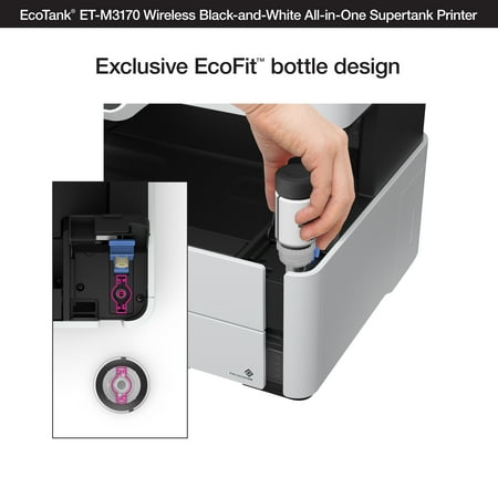 Epson - EcoTank ET-M3170 Wireless Monochrome All-in-One SuperTank Printer - White