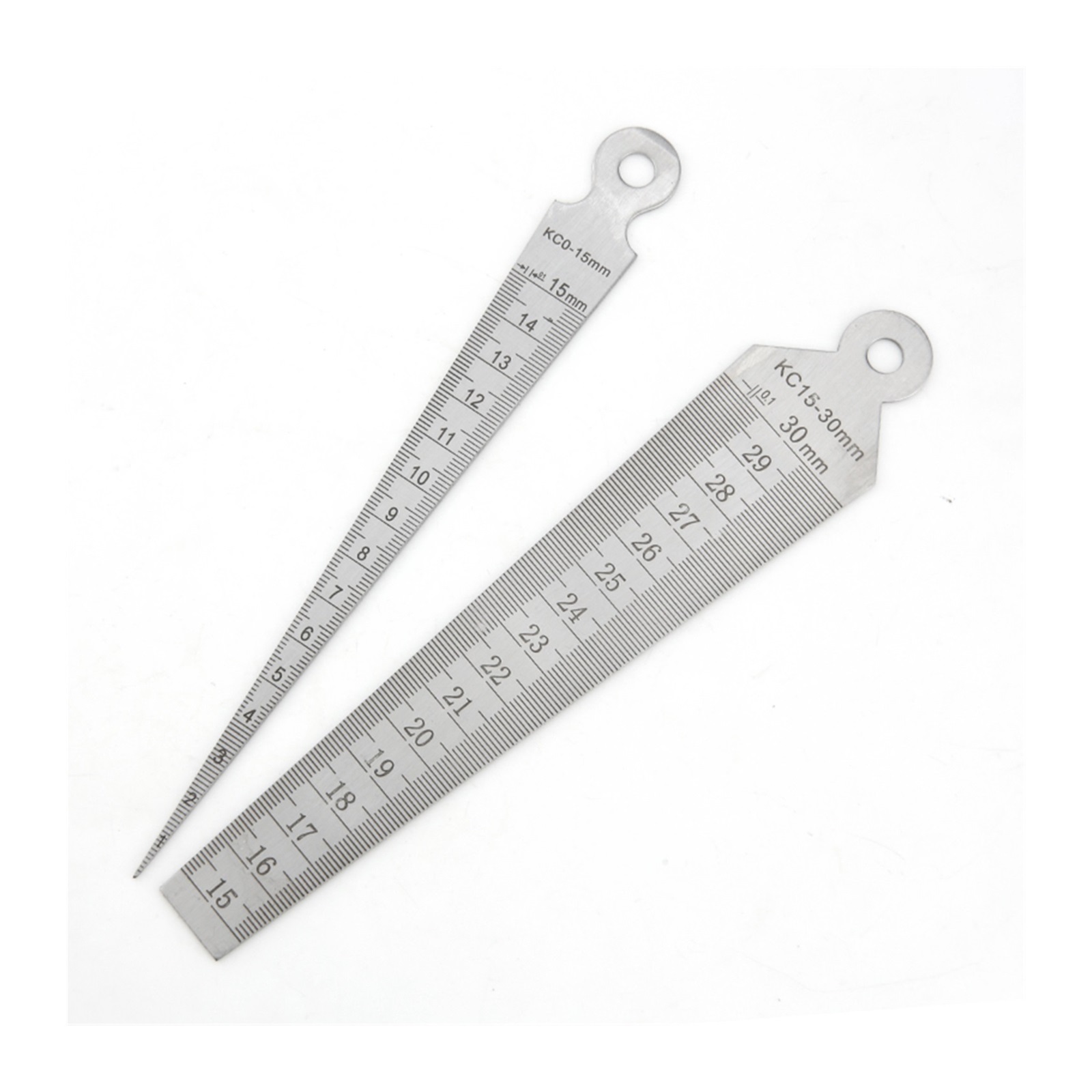 Wedge Feeler Gauge Stainless Steel Double Sided Metric Inch Gap Ruler Aperture Ruler Valve Gap Inner Diameter Measurement Tools ,Easy to Use