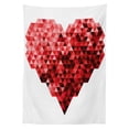 thumbnail image 2 of Burgundy Outdoor Tablecloth, Futuristic Modern Heart in Geometrical Ombre Style in Squared Pixels Artwork, Decorative Washable Fabric Picnic Tablecloth, 58 X 120 Inches, Red and Ruby, by Ambesonne, 2 of 2