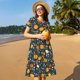 thumbnail image 4 of Disketp Pumpkin para Vestido de Manga Corta para Mujeres, Vestidos de Verano para Mujeres, Casual y Holgado para la Playa, 4 of 6