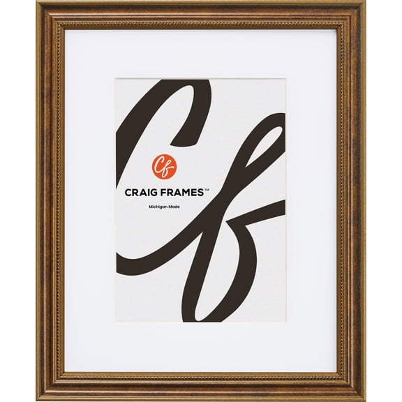Craig Frames Stratton, 12x36 inch Picture Frame Matted for a 8x32 Photo, Aged Bronze