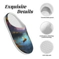 thumbnail image 5 of Xecao Magical Bees Twilight River Print Cotton Slippers Fuzzy Warm Cozy Slippers Non Slip House Slippers For Indoor Outdoor Cotton Slippers House Slippers-46/47, 5 of 7