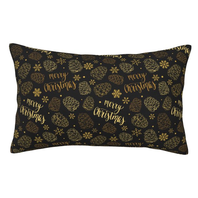 Balery Gold Pinecone Merry Christmas Funda de Cojín Estampada, Regalos para Mujeres, Regalos de Amor para Ella, Regalos para Novia o Esposa, Funda de Almohada-20"x30"