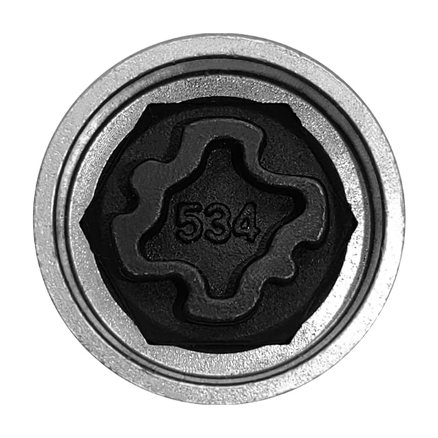 Tignapoo Steel Anti-Theft Socket Wrench for VW Locking Nuts, Silver, 3.7x2.8x2.8cm, 105g, Manual Use Only, Pre-Lubrication Recommended