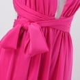 thumbnail image 6 of Sngxgn Womens Square Neck Dress Long Sleeve Side Slit Flare Mini Dresses(Hot Pink,L), 6 of 6