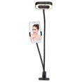 thumbnail image 2 of Soporte ajustable innovador universal de la luz del relleno de la belleza del soporte del teléfono móvil de la manguera del metal negro, 2 of 8