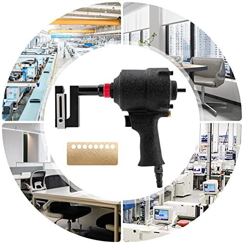 8mm Pneumatic Hole Puncher, Air Panel Sheet Metal Hole Punch Tool Punching Pneumatic Punching Gun Air Puncher Punching Tool Adjustable Margin: 0-42mm
