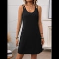thumbnail image 4 of Vestidos de Verano para Mujer 2025, Informales, Holgados, Sin Mangas, con Ojales y Tirantes Finos. Negro S, 4 of 8