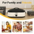 thumbnail image 3 of Sunvivi 14 Quart Electric Roaster with Self-Basting Lid, Removable Pan and Rack, Stainless Steel, White, 3 of 7