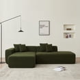thumbnail image 3 of 105.51'' Modular Sectional Sofa Couch for Living Room, Sherpa Fabric L-Shape Couch, 5 Seater Modern Corner Sofa Couch with Chaise Lounge, Comfy Couch Without Installation,Green, 3 of 6
