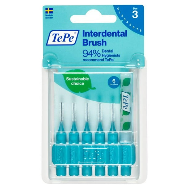 TePe Blue Interdental Brush 0.6mm 6 per - European Version NOT North American Variety - Imported from United Kingdom by Sentogo - SOLD AS A 2 PACK - Walmart.com - Walmart.com