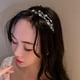 thumbnail image 2 of 1 Uds Serre-tte Toile Avec Strass Et Perles- Dor - Accessoire De Cheveux Pour Femme Et Fille, 2 of 5