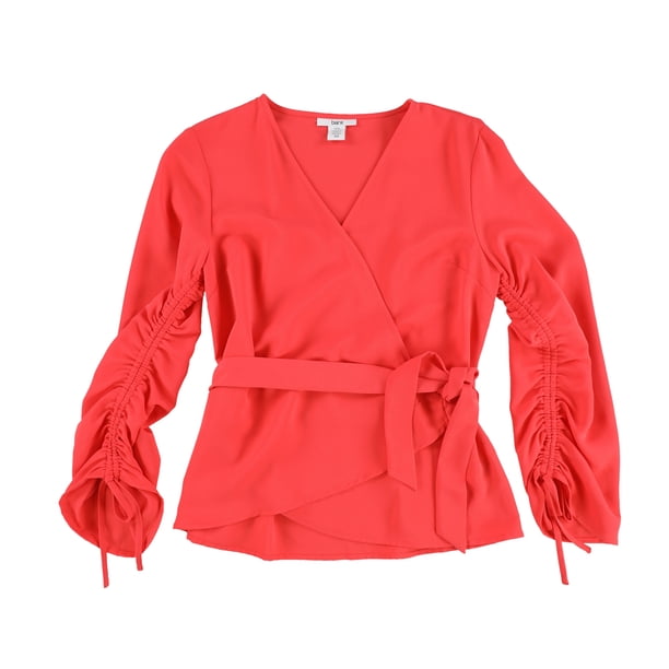 Blusa De Punto Con Pliegues Bar III Para Mujer Naranja XS Tejer