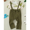 thumbnail image 2 of CARETOO Newborn Baby Boy Clothes 2Pcs Cotton Fabric Infant Bodysuit Casual Outfits Bib Overall Pants, 2 of 19