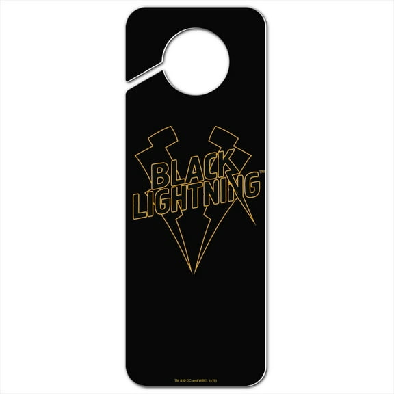 Black Lightning Logo Plastic Door Knob Hanger Sign