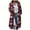 Wine, variant on Long Flannel Jackets Women - Button Up Plaid Shirt Casual Travel Long Sleeve Plaid Jackets with Shirt Collar Pockets