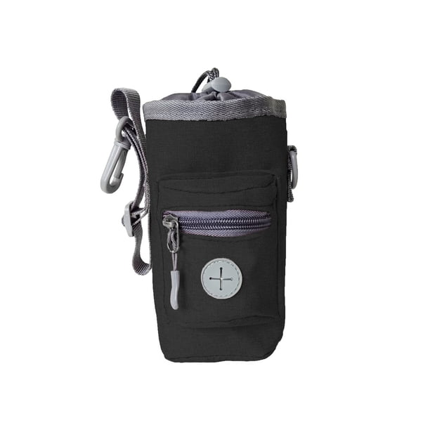 Methold Bolsa de almacenamiento de aperitivos para mascotas con correa para el hombro, riñonera portátil ajustable para recompensa en la cintura, Aseo de mascotas Negro Methold PT004471-04