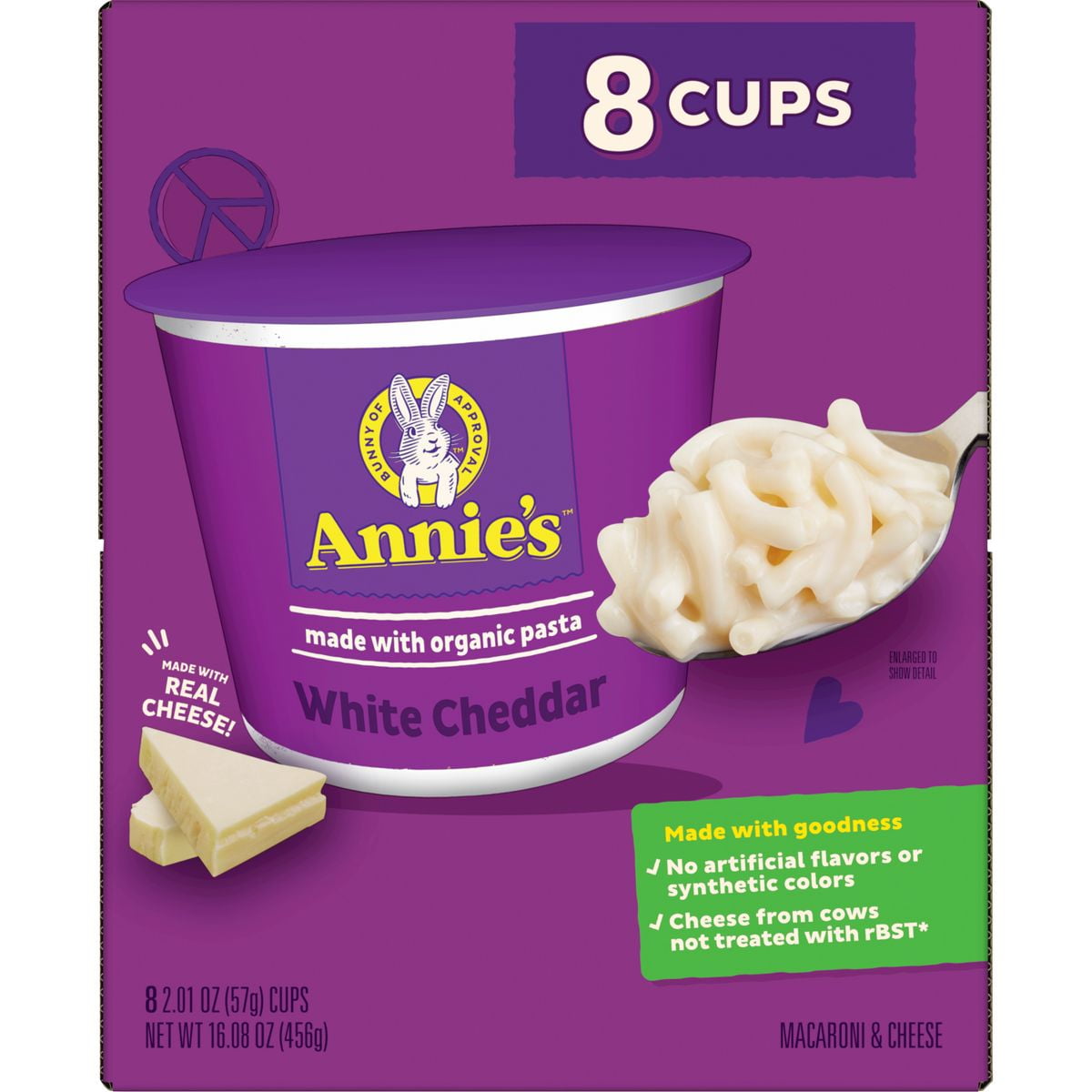 Annie's White Cheddar Mac and Cheese Microwavable Cups - 16.08oz/8pk - Pack of 2