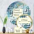 thumbnail image 3 of Designart "Currents of White and Blue in the Ocean" Ocean Maze Round Wall Mirror - Coastal Oval Printed Decorative Mirror - Multiple Color Options, 3 of 5