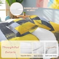 thumbnail image 2 of Abstract Street Art Duvet Cover Set Twin Size, Grey Yellow Color Stitching 4 Piece Soft Microfiber Bedding Set with 1 Duvet Cover, 1 Flat Sheet, 2 Pillowcases, 2 of 9