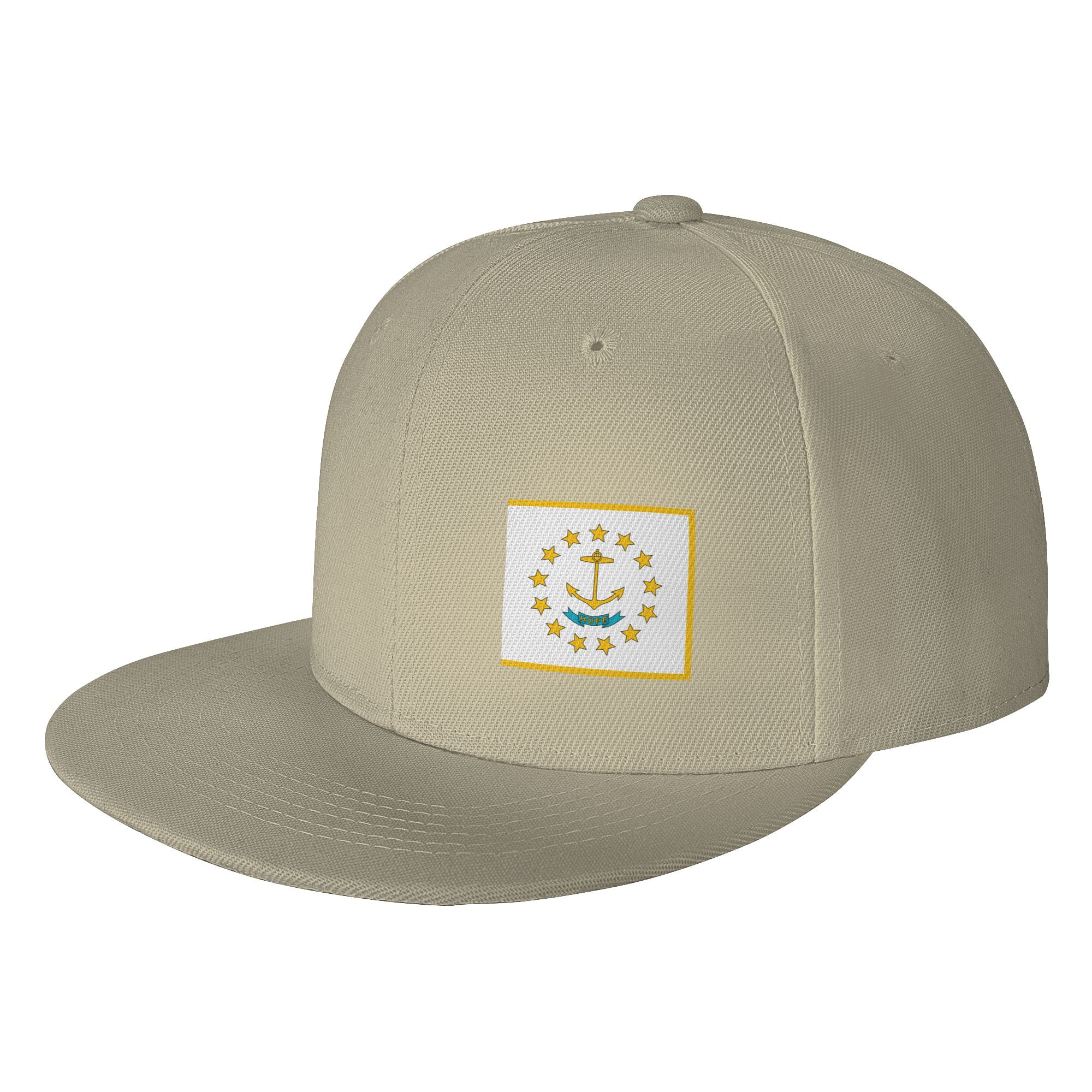 DouZhe Flat Brim Cap Snapback Hat, Rhode Island Flag Prints