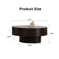 thumbnail image 3 of Tcbosik Modern Coffee Table, 43.3" Oval Tea Table, Olive-Shaped Center Table for Living Room, Easy to Assemble, Walnut & Black, 3 of 8