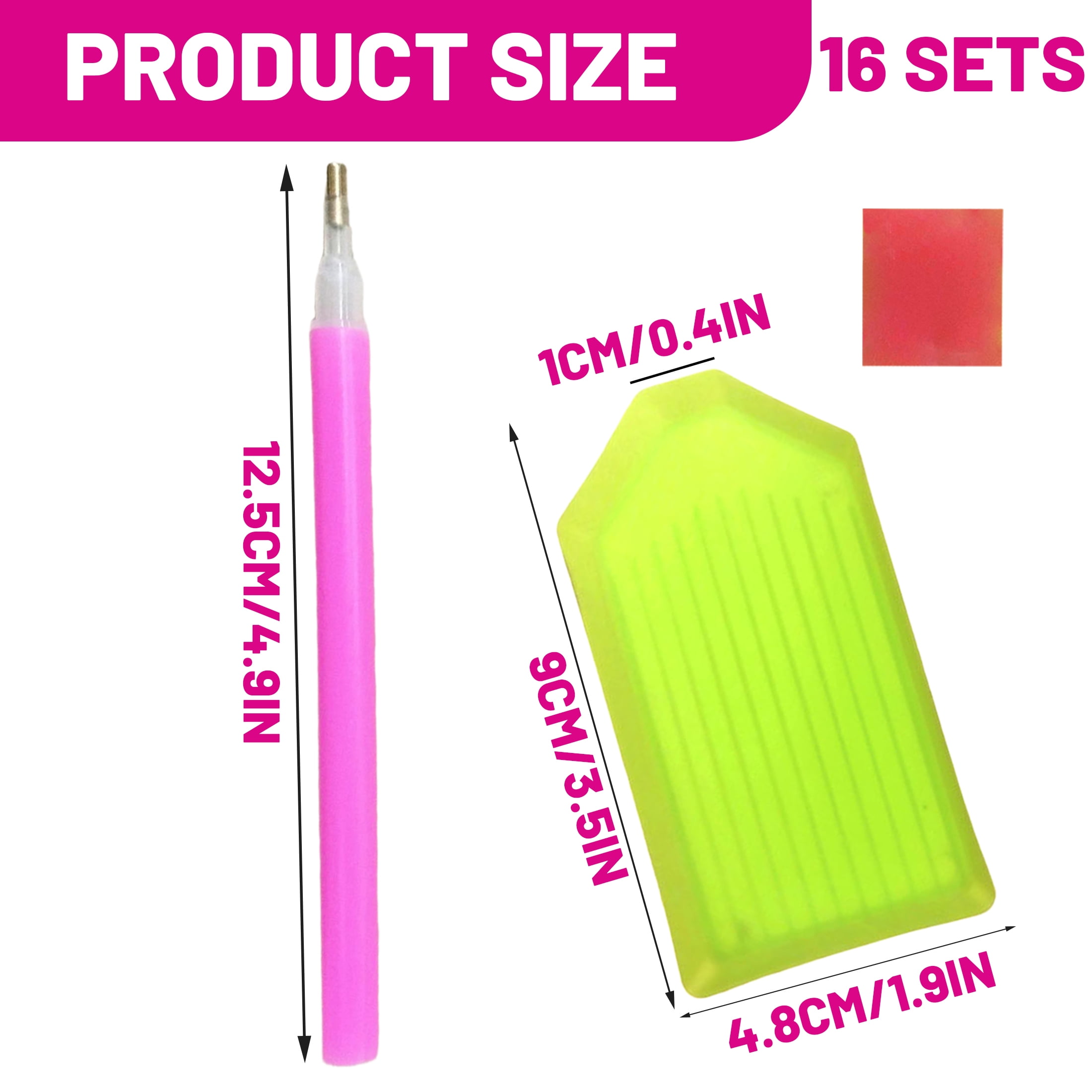 Diamond Painting Tool Kit 16 Sets, Applicator Pens, Sorting Trays and Wax for 5D DIY Craft Projects