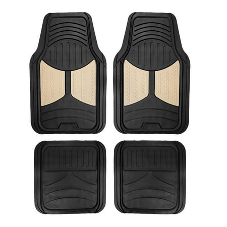 FH Group Heavy Duty Rubber Trim to Fit Monster Eye Floor Mats-4 Pieces, Beige