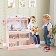 thumbnail image 2 of Honeyjoy Wooden Doctor Play Set with Clock Sink Eye Chart ECG Monitor Exam Area Storage, 2 of 10