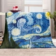 thumbnail image 3 of Vincent Van Gogh Blanket Starry Night Gifts for Women Kids Girl Dad Mom Halloween Christmas Birthday Valentines Father''s Day Presents for Father Men Art DecorPlush Throw 50"x60", 3 of 6