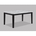 thumbnail image 2 of Traditional 6pc Dining Room Set Faux White Marble Table Top Upholstered Chair Bench Furniture, 2 of 7