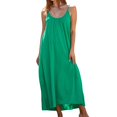 thumbnail image 2 of Aimik Boho Camisole Sundress for Women Summer Solid Color Relaxed Vacation Maxi Dress Full Length Loose Fit Holiday Dress, 2 of 4