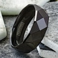thumbnail image 6 of Tungsten Rings for Men Wedding Bands for Him 8mm Black Multi-Faceted, 6 of 7