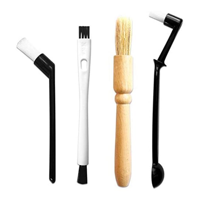 Cepillo de limpieza para molinillo de café, madera y nailon con cuchara para grano de frijol Afortunado Sencillez
