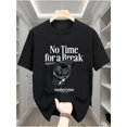 thumbnail image 1 of Men's 100% Cotton Graphic T-Shirt - "No Time for a Break" Watch Design, Casual & Comfortable Short Sleeve Tee, Maroon with Black Print, All-Season Wear, Teen Fashion | Relaxed Fit Top | 100% Cotton T, 1 of 6