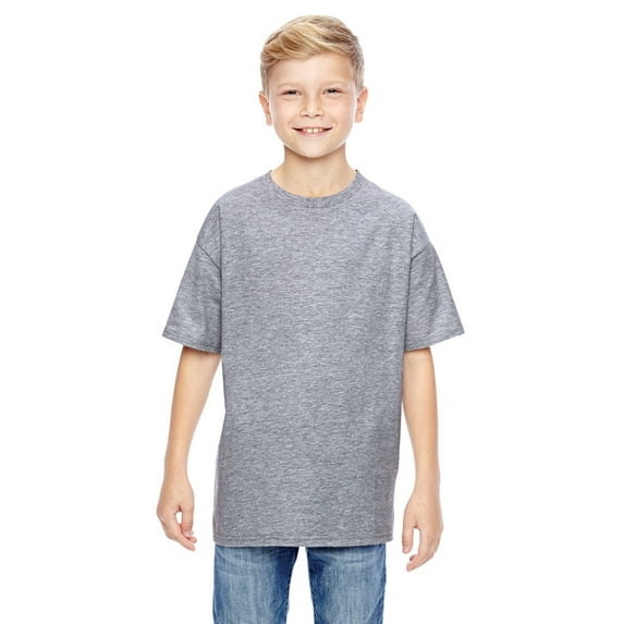 The Hanes Youth 45 oz, 100% Ringspun Cotton nano-T T-Shirt - LIGHT STEEL - XS