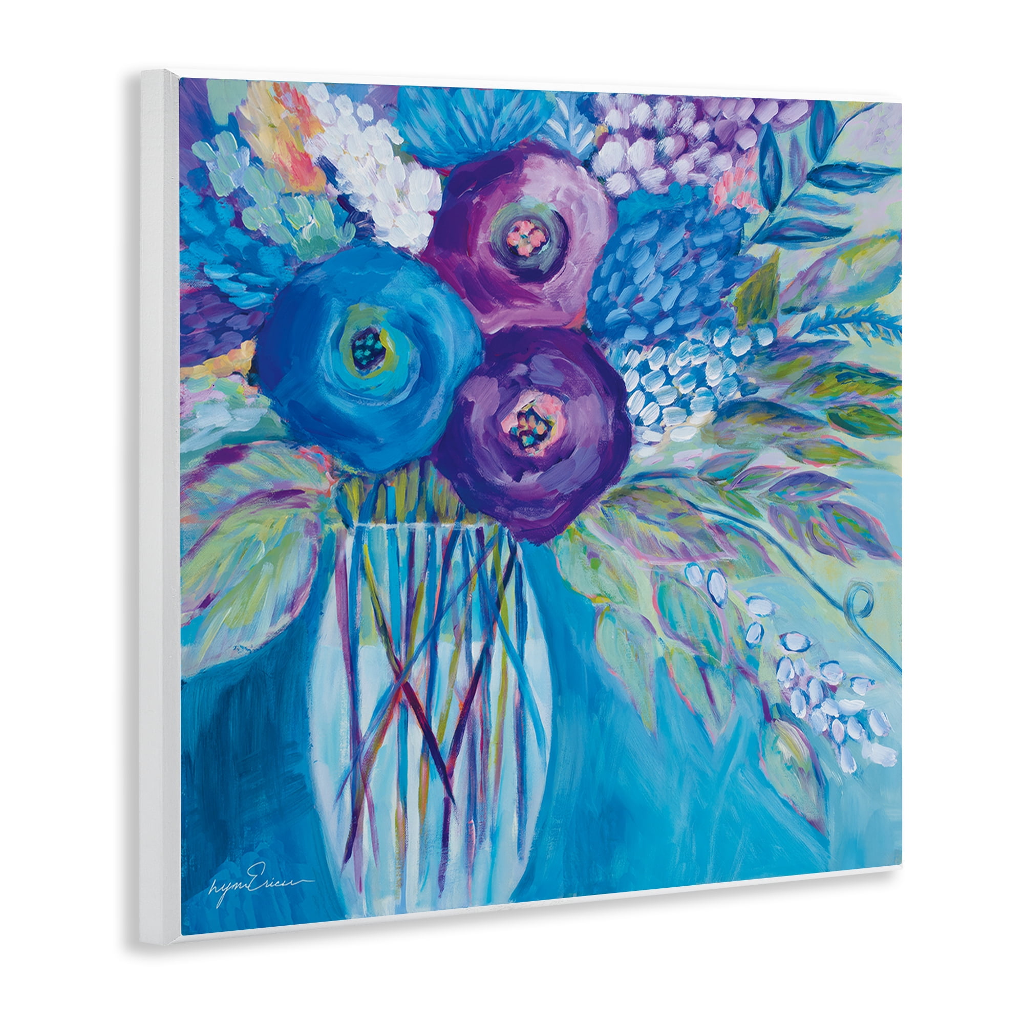 Stupell Industries True Blue Flower Bouquet Wall Plaque Art, design by Lynn Ericson Fine Art