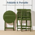 thumbnail image 3 of Best Choice Products 3-Piece Acacia Wood Bistro Set, Folding Patio Furniture w/ 2 Chairs, Table - Olive, 3 of 8