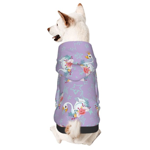 Balery Swan With Stars Sudadera con Capucha para Perros Pequeños – Ropa para Mascotas, Disfraz para Perros y Gatos, Ideal para Fiestas y Cosplay-XX-Large