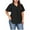 Black, variant on HAiming Womens Plus Size Tops Summer Short Sleeve Solid V Neck Shirts Dressy Casual Loose Business Pleated Blouse